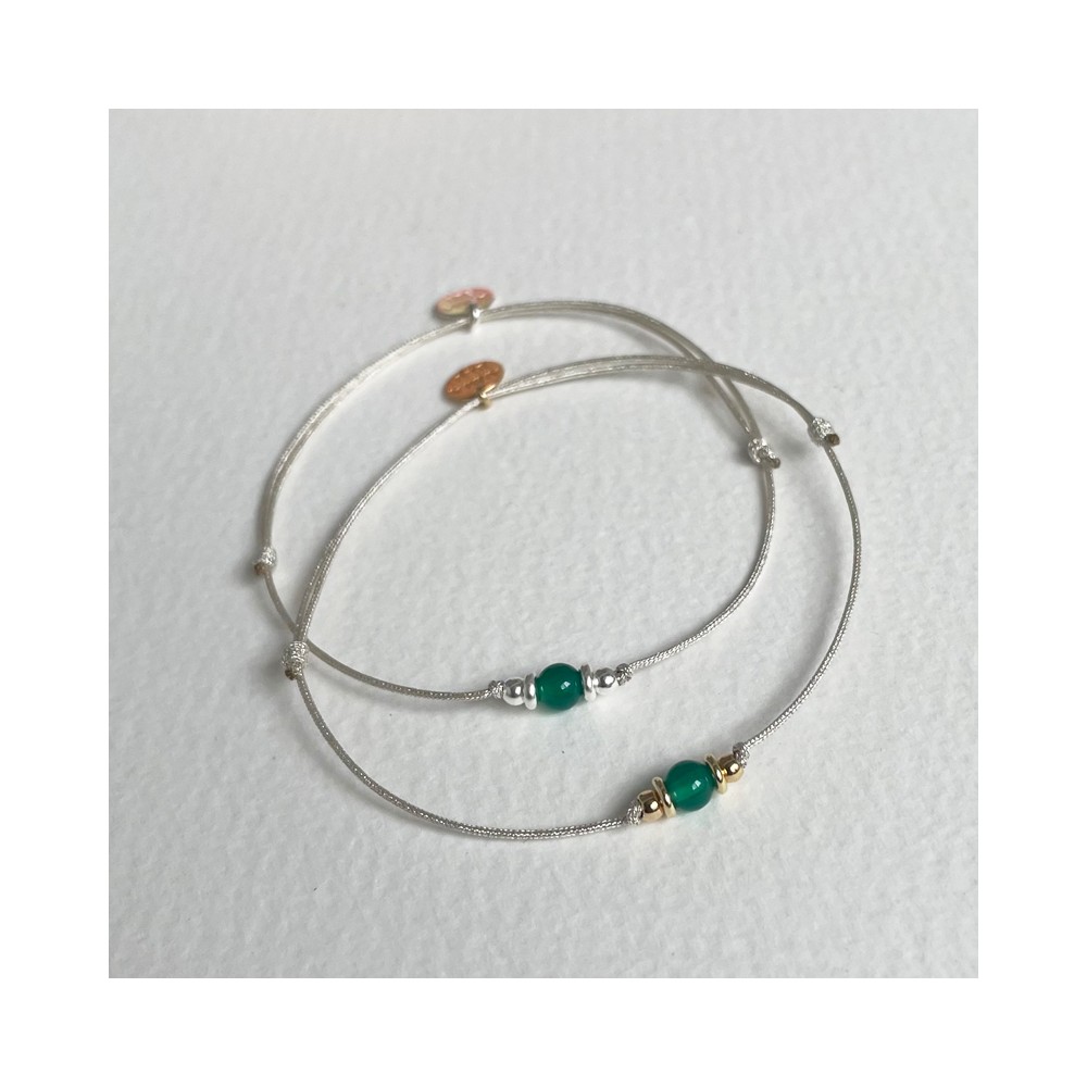 Bracelet pierre de naissance Mai (onyx vert)