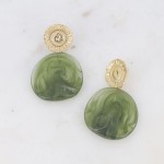 Boucles d'oreilles en acier inoxydable et acétate (vert)