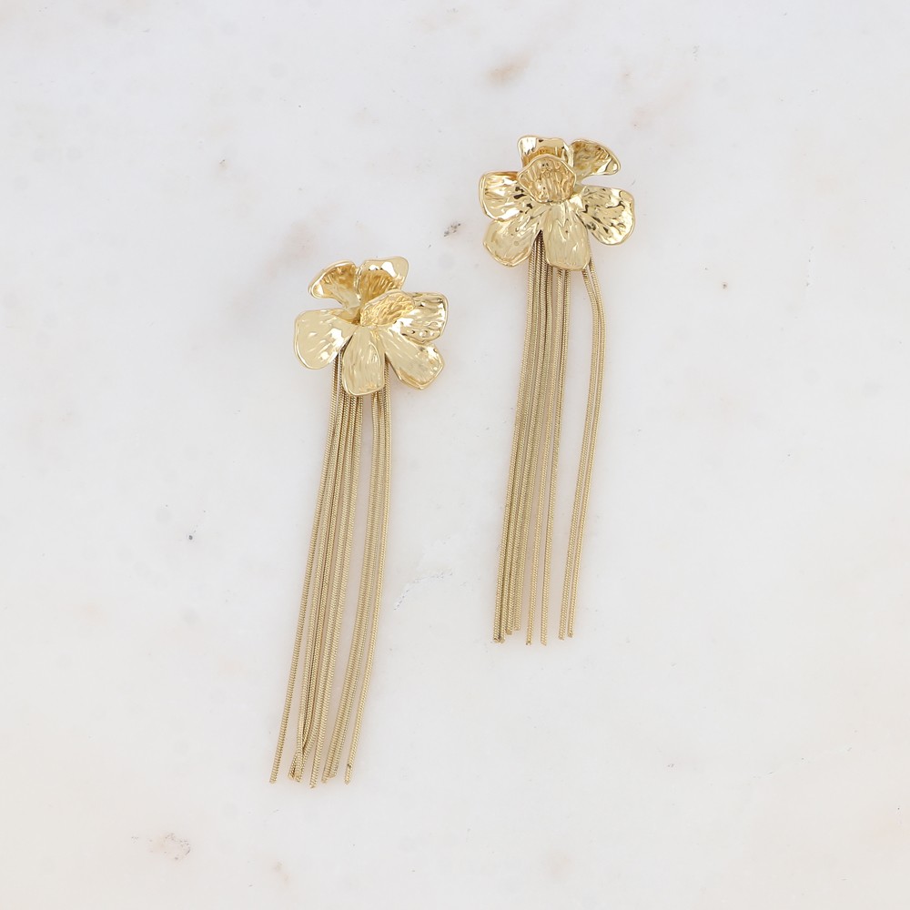 Boucles fleurs et franges en acier inoxydable