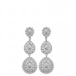 Boucles d'oreilles 3 rosaces ciselées en argent