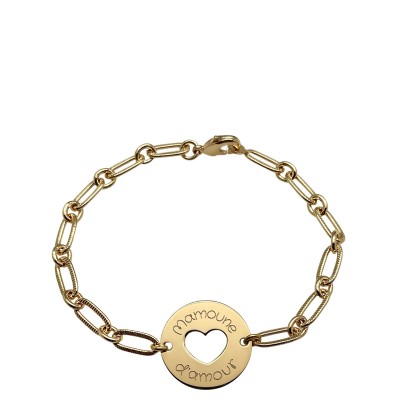 bracelet femme gourmette personnalisable doree