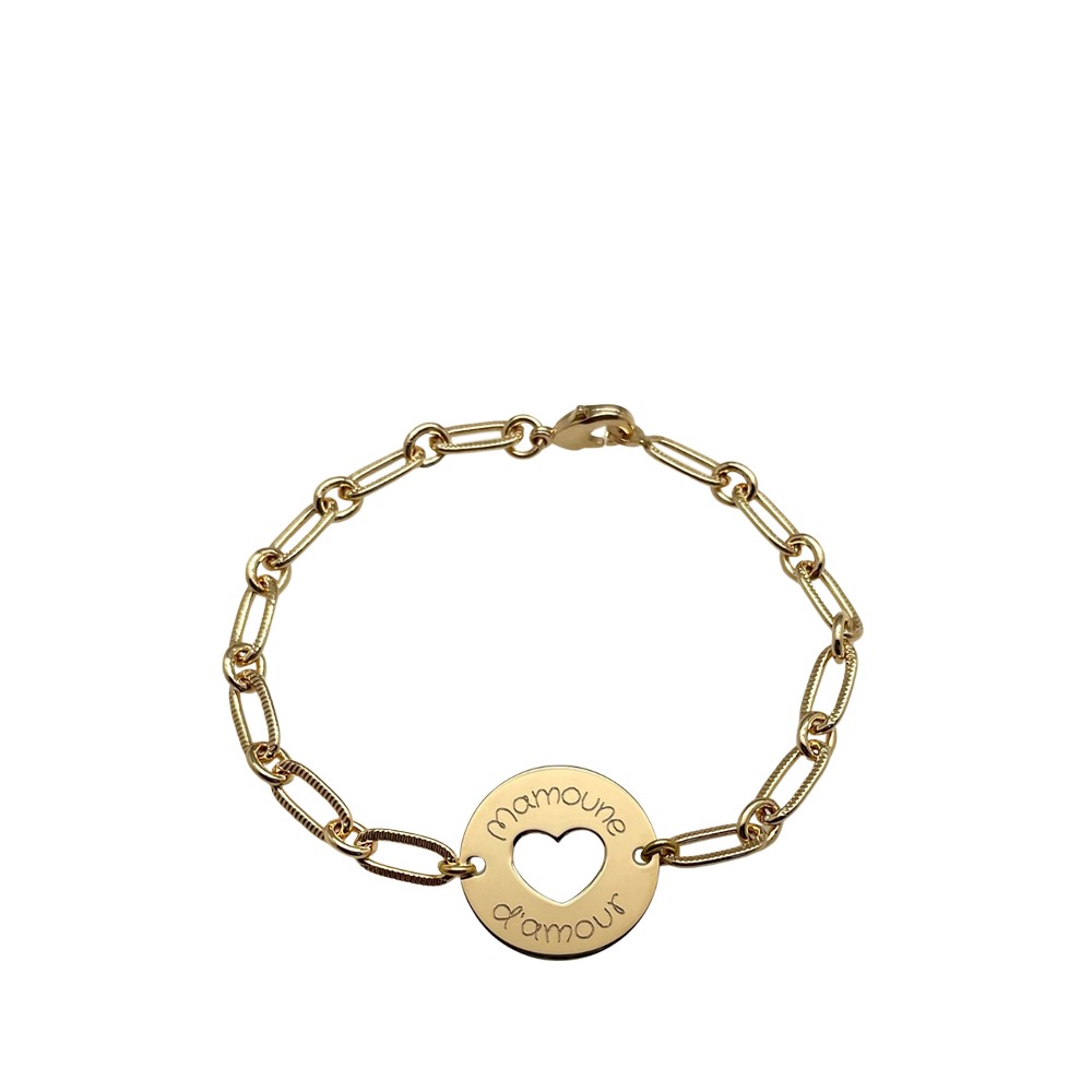 bracelet femme gourmette personnalisable doree