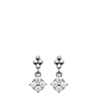 Boucles d'oreilles argent pendentif zirconiums