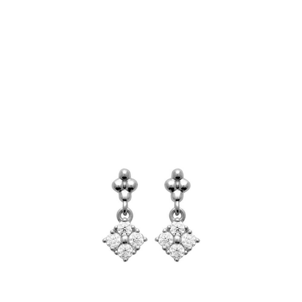 Boucles d'oreilles argent pendentif zirconiums