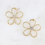 Boucles d'oreilles acier fleurs 5 pétales